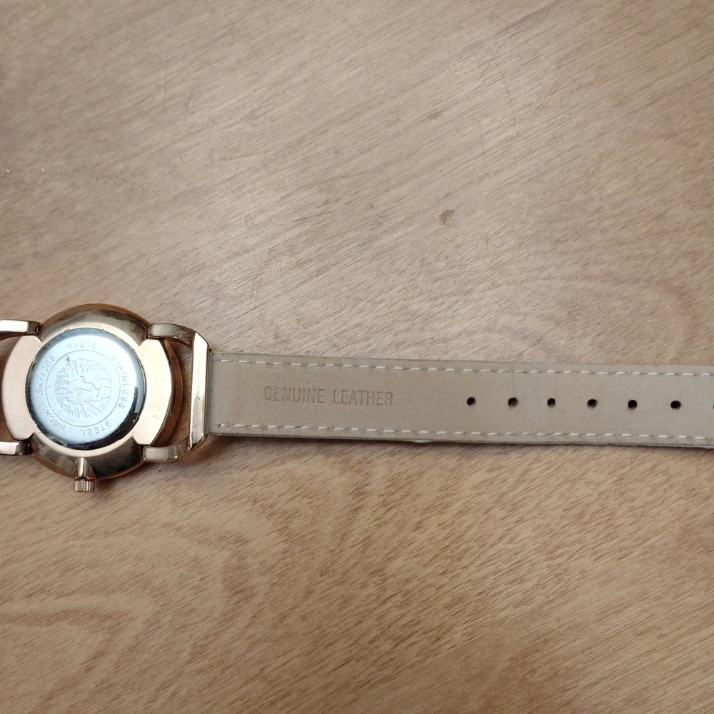 Anne Klein Gold Case with pale mint green Strap